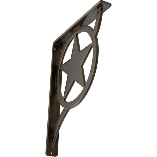 Ekena Millwork Austin Wrought Iron Bracket, (Single center brace), Antiqued Pale Gold 1 1/2"W x 10"D x 12"H BKTM01X10X12SAUAPG - main